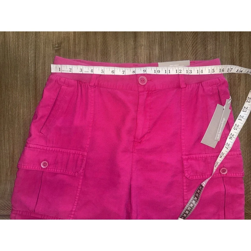NWT Soft Surroundings 7.5” Pali Shorts Cargo Pockets Pink Womens Size Medium NEW